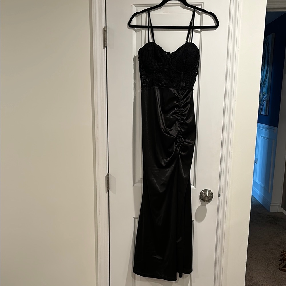 Elegant Black Satin Gown